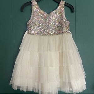 American princess white and sequence formal dress size 3t